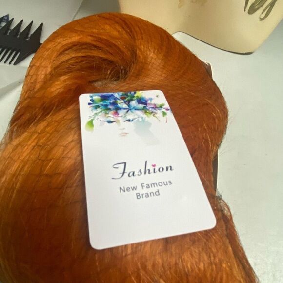 NEMER Long 22” Synthetic Lace Front Turmeric Yellow Orange Wig - Picture 3 of 12